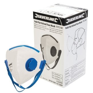 Silverline Vouwbaar FFP2 stofmasker met ventiel - 25 stuks - extra comfort - maximale bescherming