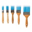 Silverline Synthetische schilderskwasten set - 5 delig - diverse maten - roestvrij stalen ring