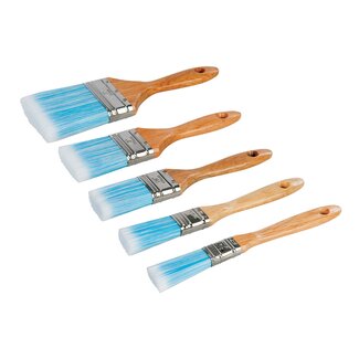 Silverline Synthetische schilderskwasten set - 5 delig - diverse maten - roestvrij stalen ring Silverline Synthetische schilderskwasten set - 5 delig - diverse maten - roestvrij stalen ring