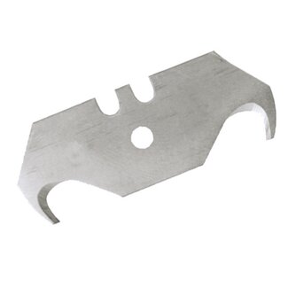 Silverline Haakmesjes voor universeelmes - gehard staal - 49 x 19 x 0,6 mm - zilver - 10 stuks - tapijt snijden - met opberghuls