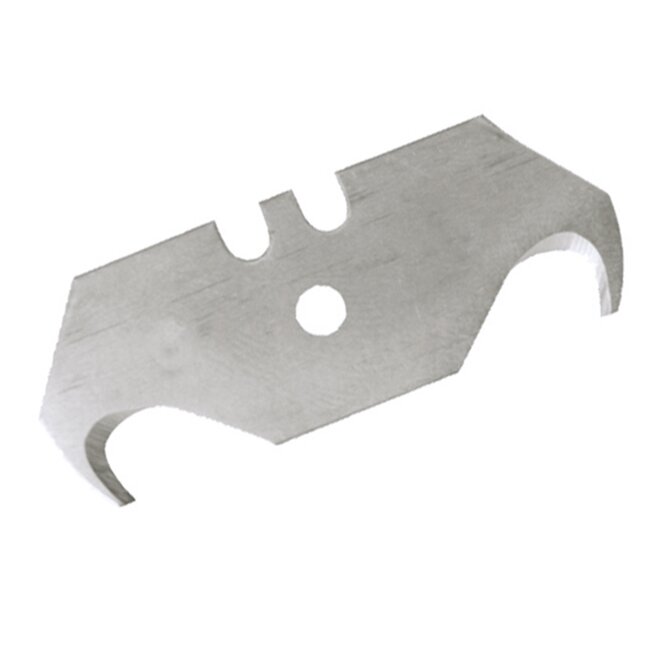 Silverline Haakmesjes voor universeelmes - gehard staal - 49 x 19 x 0,6 mm - zilver - 10 stuks - tapijt snijden - met opberghuls