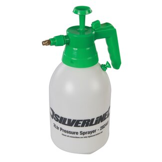 Silverline drukspuit - kunststof, messing mondstuk - instelbare straal - 2 liter - vorstbestendig - voor insecticiden en tuin