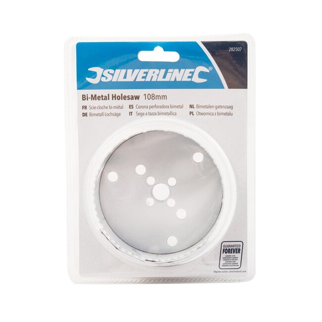 Silverline gatenzaag - bimetalen snelstaal - variabele tandsteek - 108 mm - gelakte afwerking - voor metaal, kunststof en hout