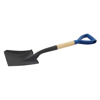 Silverline Mini spade - gehard staal en hardhout - vierkante kop, lichtgewicht - 70 cm - blauw - voor tuin, greppels en diepe gaten