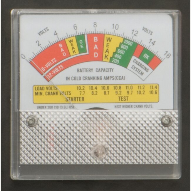 Silverline accu- en laadsysteemtester - staal met koperklemmen - 6V/12V loodaccu - 2 x 300 mm - zwart - auto onderhoud