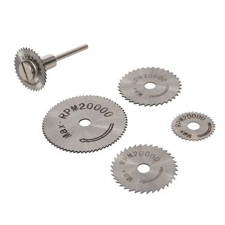 Silverline snijschijven set voor multitool - HSS snelstaal - fijn zagen - 22–44 mm - zilver - 6-delig - metaal, hout, kunststof
