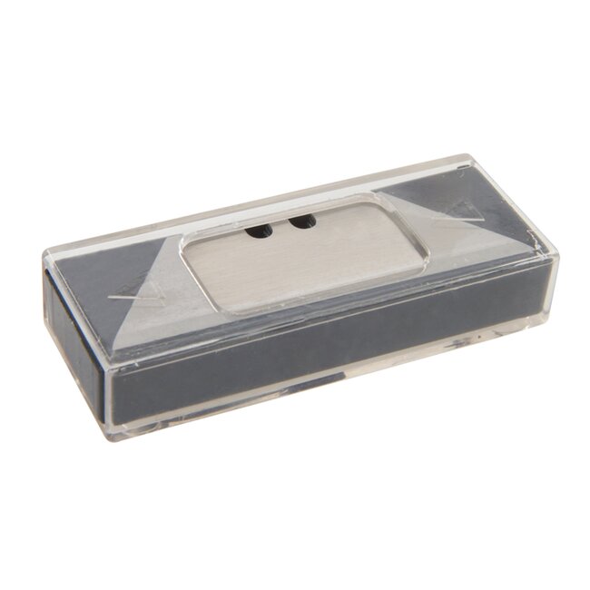 Silverline universeelmes - staal - vergrendelbaar met snelwissel - 90 mm - zilvergrijs - met 10 reservemesjes - buitengebruik