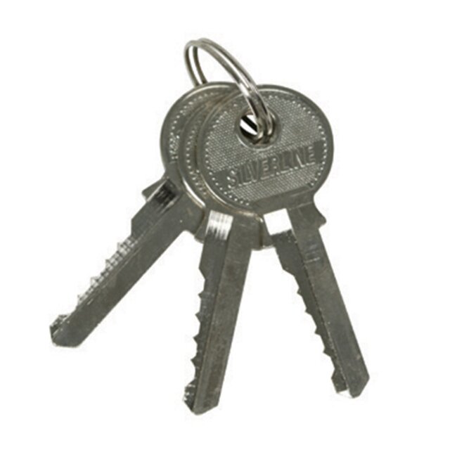 Silverline Discus hangslot - rvs - geharde beugel, antiroest - diameter 70 mm - zilver - inclusief 3 sleutels - aanhanger en dissel