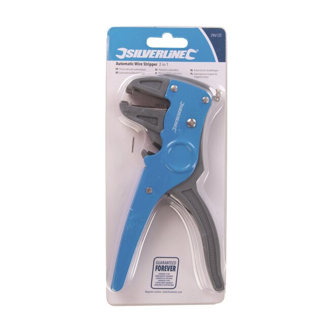 Silverline Kabelstripper automatisch 2-in-1 - lichtgewicht, verstelbare stop en snijmes - 170 mm - voor kabels 0,2-6 mm²