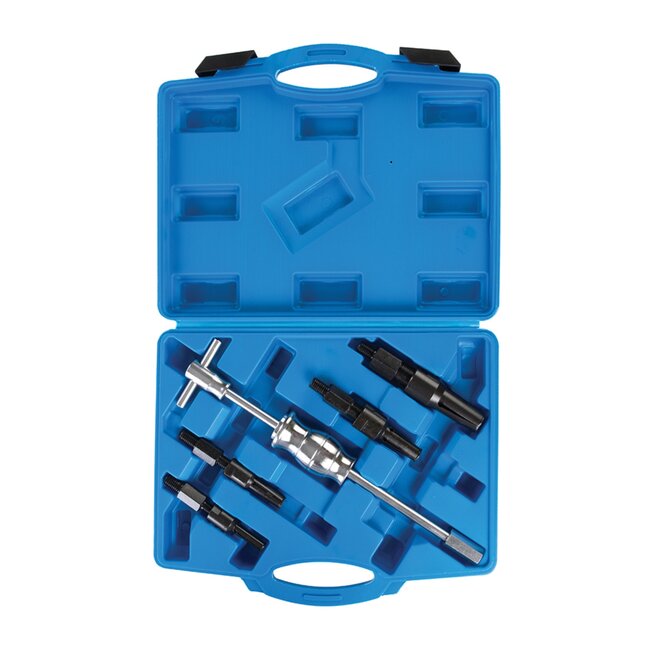 Silverline binnenlagertrekkerset - verchroomd koolstofstaal - slagtrekker - 12-32 mm - zilver - 5-delig - auto - met opbergkoffer