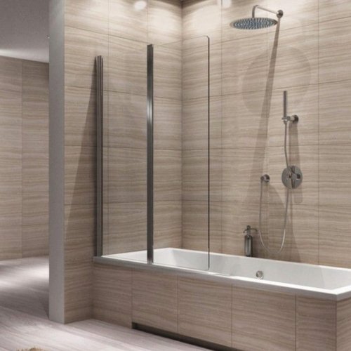 REA Agat Badwand / Badscherm - 80 x 140 cm - 5 mm - Chroom REA Agat Badwand / Badscherm - 80 x 140 cm - 5 mm - Chroom
