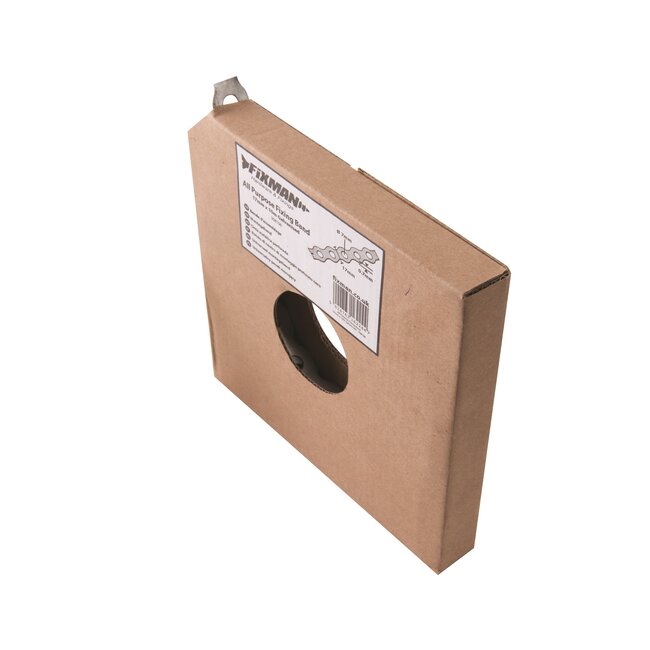 Fixman perforatieband - verzinkt staal - geperforeerd bevestigingsband - 17 mm x 10 m - zilvergrijs - voor kabels en leidingen