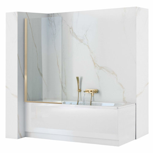 REA Elegant Badwand / Badscherm - 70 x 140 cm - 5 mm - Glans Goud REA Elegant Badwand / Badscherm - 70 x 140 cm - 5 mm - Glans Goud