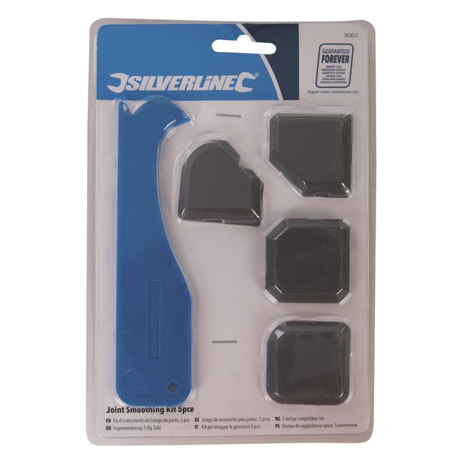 Silverline Voegafwerkset siliconenvoegen - kunststof - afwerken en verwijderen - assorti - 5-delig - sanitair en tegels
