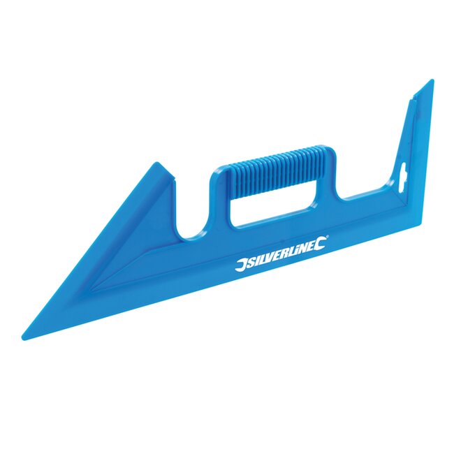 Silverline Verfschild - kunststof - met pijpgeleider en schaalverdeling - 450 mm - blauw - voor strakke lijnen en 45°/90° hoeken