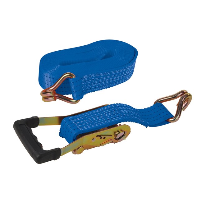Silverline Sjorband met ratel - 8 meter - rubberen handvat - capaciteit 3950 kg - weerbestendig polyester