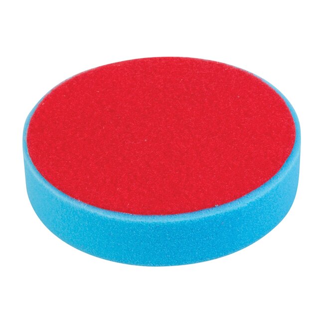 Silverline klittenband polijstpad - polyurethaan schuim middelhard - Ø 180 mm x 38 mm - blauw - auto en boot - 2K lak polijsten