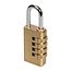 Silverline Messing combinatiehangslot - 4-cijferig - 50 mm - Stalen schakel - Satijn gepolijst