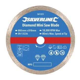 Silverline Diamant Zaagblad Mini - Ø 85 mm - Asgat 10 mm