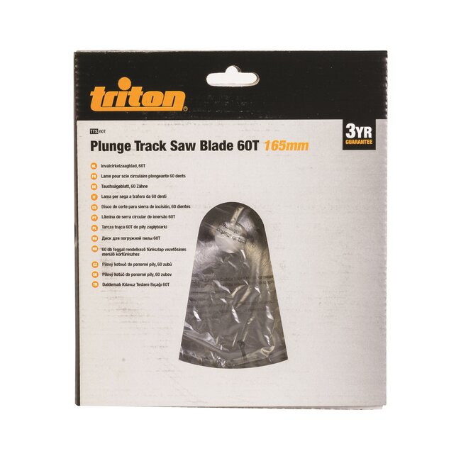 Triton Invalcirkelzaagblad - TCT hardmetaal - 60 tands, fijne zaagsnede - 165 mm - zilver - asgat 20 mm - hout en kunststof