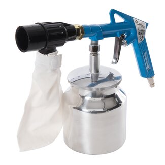 Silverline Pneumatisch zandstraalpistool set - aluminium - 850 ml - ontroesten en ontlakken - 4 mondstukken - carrosseriewerk