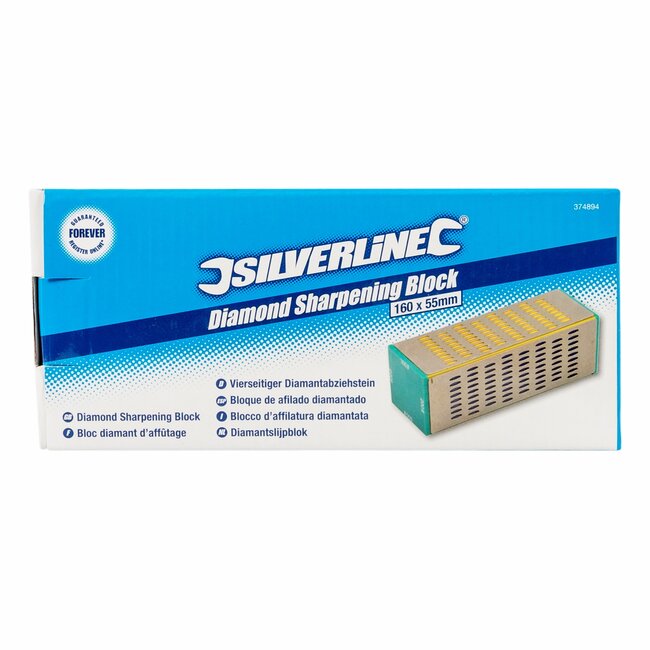 Silverline Diamantslijpblok - diamant - voor gereedschap slijpen - 160 x 55 mm - korrel 200/300/400/600 - grijs - antislip