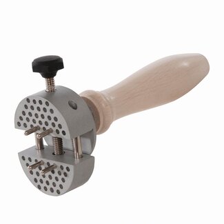 Silverline Werkstukhouder - staal/hout - kaakcapaciteit 24 mm - grijs/houtkleur - kleine delen klemmen - voor vijlen en graveren