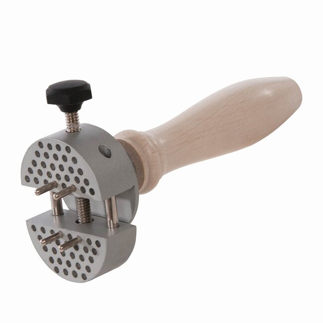 Silverline Werkstukhouder - staal/hout - kaakcapaciteit 24 mm - grijs/houtkleur - kleine delen klemmen - voor vijlen en graveren