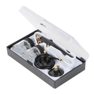 Silverline Complete airbrush set - 22 ml verfpotjes - opbergdoos - 6-delig