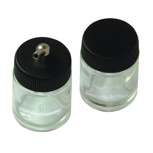 Silverline Airbrushset - metaal en glas - regelbare verfstroom - luchtslang 160 cm - zilver/transparant - 6-delig - modelbouw