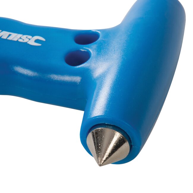 Silverline noodhamer met gordelmes - gehard staal, kunststof - dubbelzijdige glasbreker - 150 mm - opvallende kleur - auto en werk