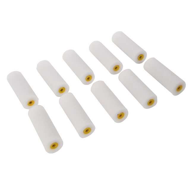 Silverline Mini verfrollers - Lak - Fijne afwerking - 100 mm - 10 stuks
