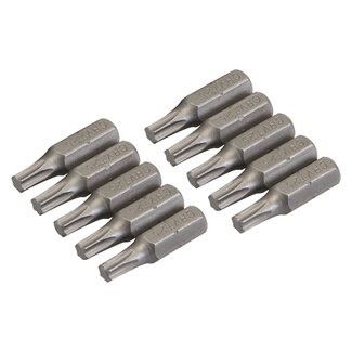 Silverline schroefbits torx T25 - chroom-vanadium staal - 25 mm - staalgrijs - 10 stuks - 1/4 duim zeskantschacht - precisiewerk