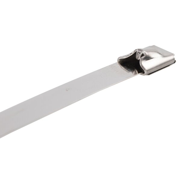 Fixman Kabelbinders - RVS - balvergrendeling, corrosiebestendig - 30 cm - zilver - 50 stuks - kabels, leidingen en slangen