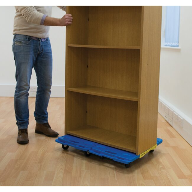 Silverline plateauwagen - polypropyleen - 100 kg draagkracht en 4 zwenkwielen - 40 x 60 cm - blauw - verhuizen en transport