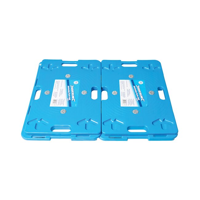 Silverline plateauwagen - polypropyleen - 100 kg draagkracht en 4 zwenkwielen - 40 x 60 cm - blauw - verhuizen en transport