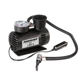 Silverline Mini luchtcompressor - 12V DC - 17 bar - 460 mm slang - 2,8 m kabel