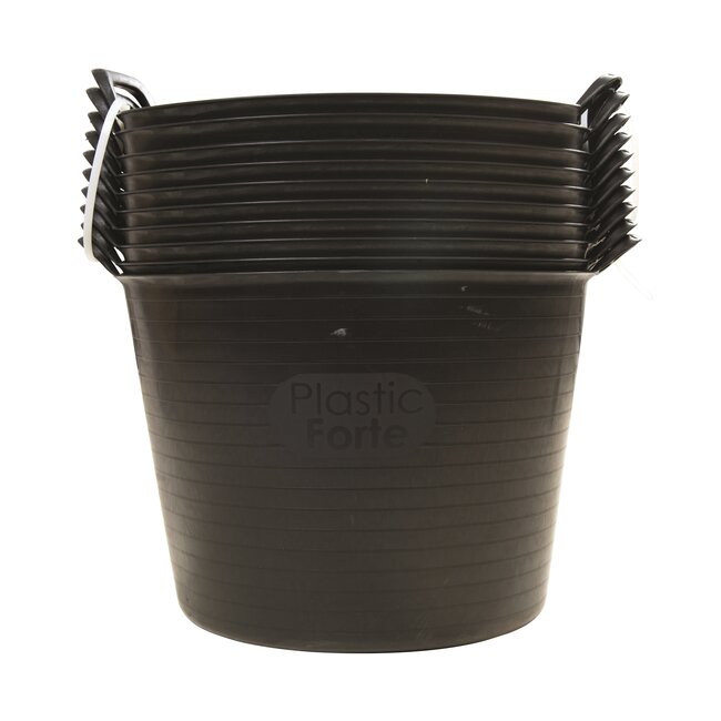 Silverline Flexibele bouw- en tuinkuip - polypropyleen - gegoten handvatten, 131 kg draagkracht - 26 liter - natuur