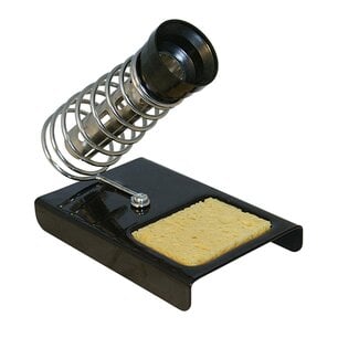 Silverline Soldeerbouthouder - metalen basis - versterkte veerhouder, inclusief reinigingsspons - 85 x 125 mm - voor soldeerwerk