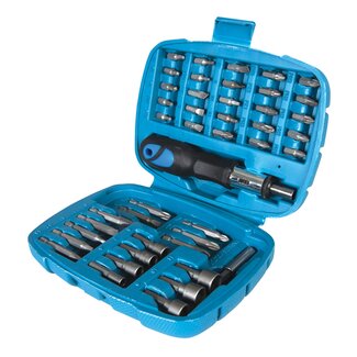 Silverline Ratelschroevendraaier set - 45-delig - Soft-grip handvat - Dubbele rotatierichting - Compacte koffer
