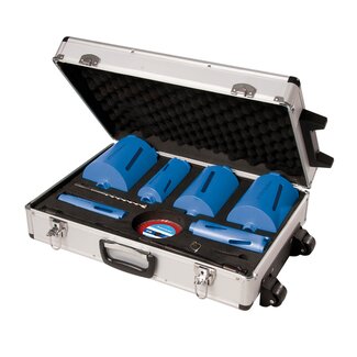 Silverline Diamant kernboor set - 12-delig - Heavy-Duty staal - 38-127 mm - Voor droog snijden in metselwerk