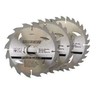 Silverline Cirkelzaagblad set - Ø 300 mm - 16, 24, 32 tanden - Inclusief verloopringen - 3-delig