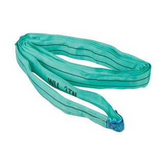 Silverline rondstrop hijsband - polyester - 2 ton - 2 meter - groen - eindloos - voor kwetsbare cilindrische lasten