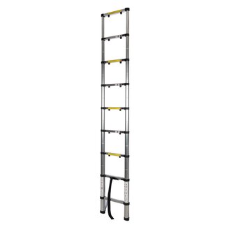 Silverline Telescopische ladder - aluminium - 260 cm - antislipvoeten, 9 treden - aluminiumkleurig - voor huis en garage