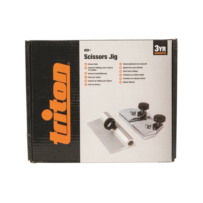 Triton dubbele schaarklem voor tafelslijpmachine met bladvergrendeling - slijpen van scharen en tuinscharen