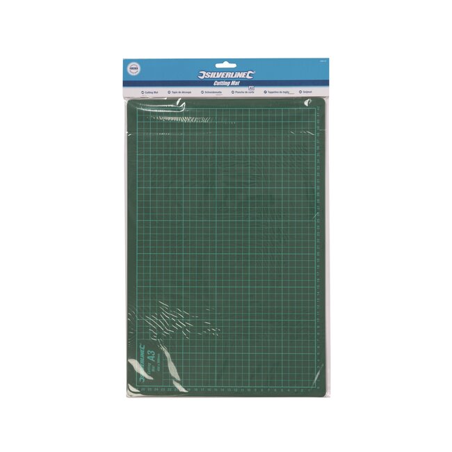 Silverline snijmat - pvc - zelfherstellend met markeerlijnen - 45 x 30 cm - groen - voor nauwkeurig snijden papier en karton
