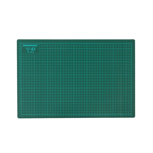 Silverline snijmat - pvc - zelfherstellend met markeerlijnen - 45 x 30 cm - groen - voor nauwkeurig snijden papier en karton