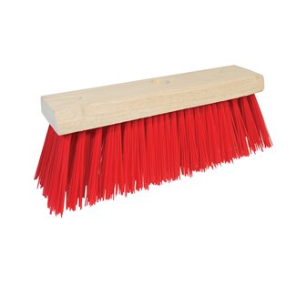 Silverline Bezemkop - PVC haren - 400 mm - rood - duurzaam rubberhout