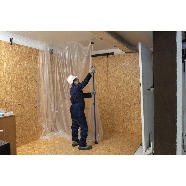 Silverline Bouwstempel verstelbaar - staal en kunststof - ratelsysteem, 40 kg - 115-290 cm - gecoat - voor stofwanden