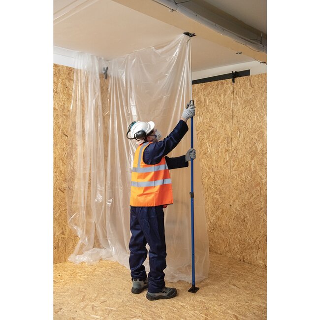 Silverline Bouwstempel verstelbaar - staal en kunststof - ratelsysteem, 40 kg - 115-290 cm - gecoat - voor stofwanden